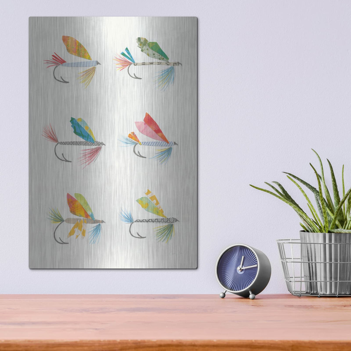 'Angling in the Stream Lures' by Courtney Prahl – Metal Wall Art, 12x16 room view