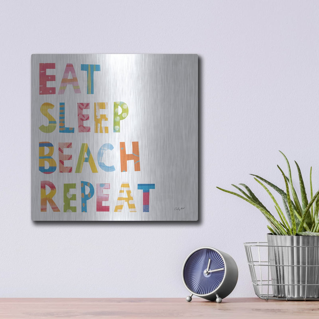 'Sea Sand Sun I' by Courtney Prahl – Metal Wall Art, 12x12 room view