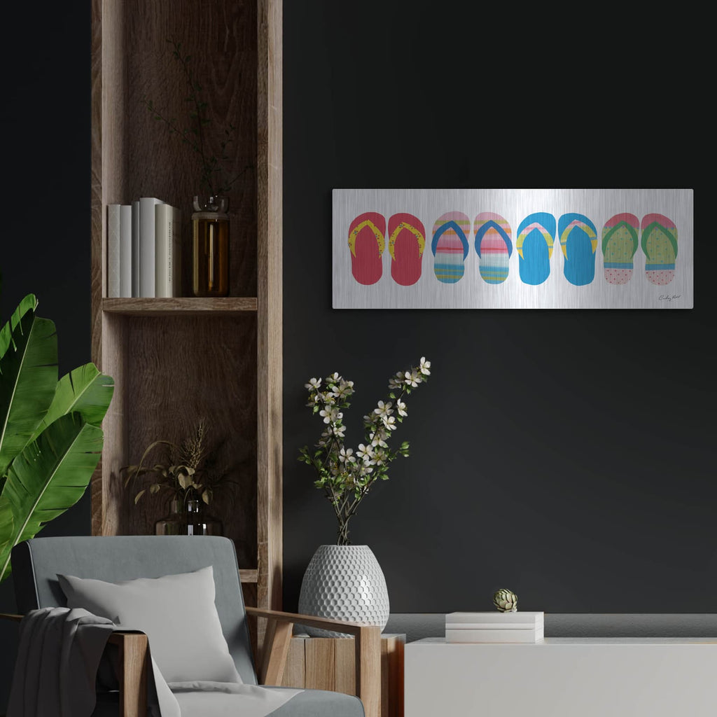 'Sea Sand Sun VII' by Courtney Prahl – Metal Wall Art, 36x12 room view