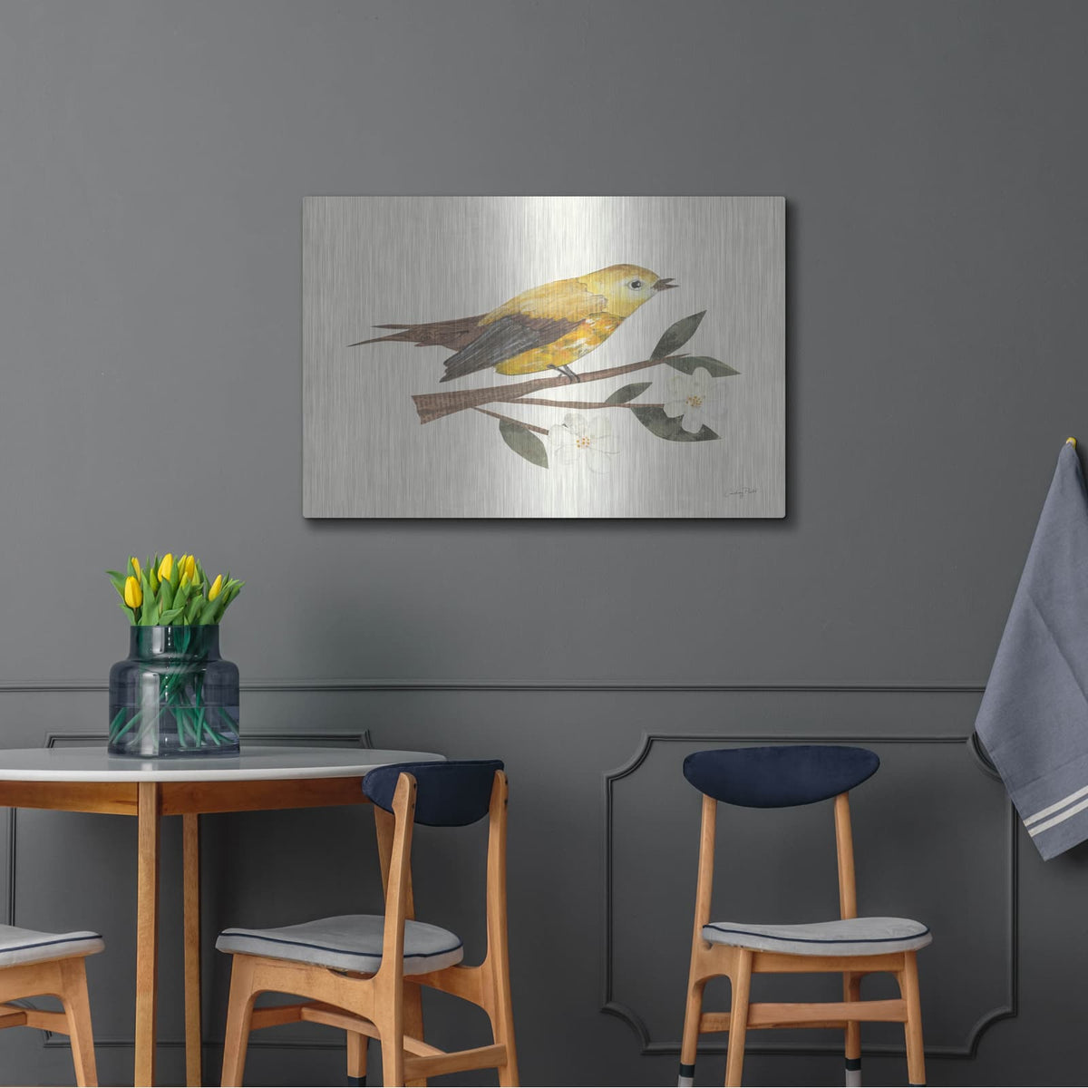'Birds and Blossoms I' by Courtney Prahl – Metal Wall Art, 36x24 room view