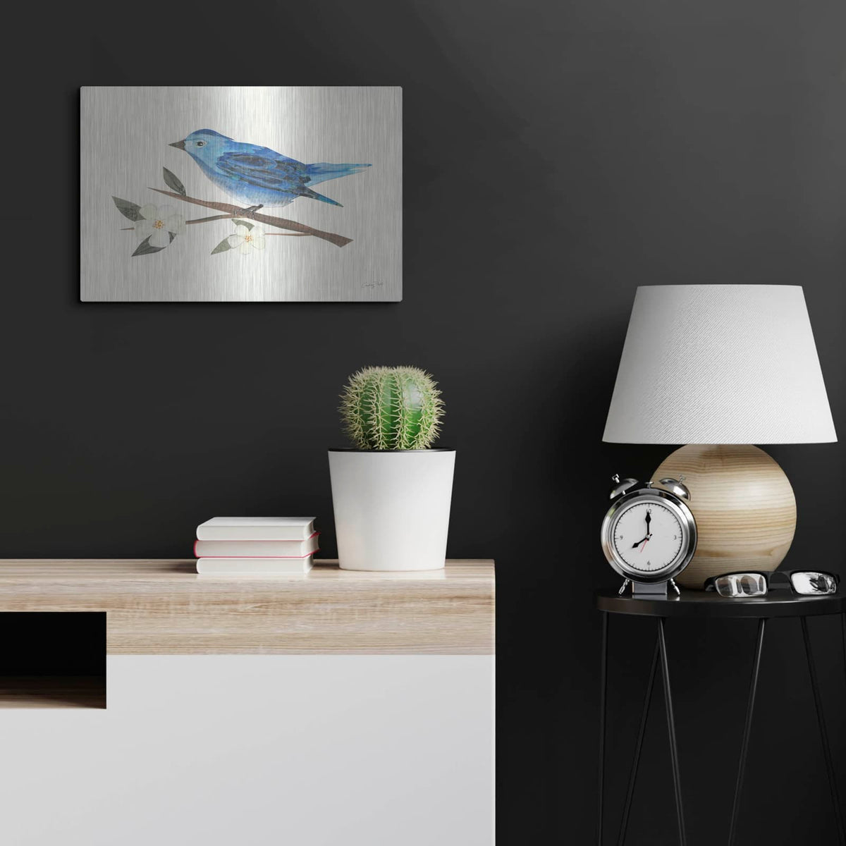 'Birds and Blossoms II' by Courtney Prahl – Metal Wall Art, 24x16 room view