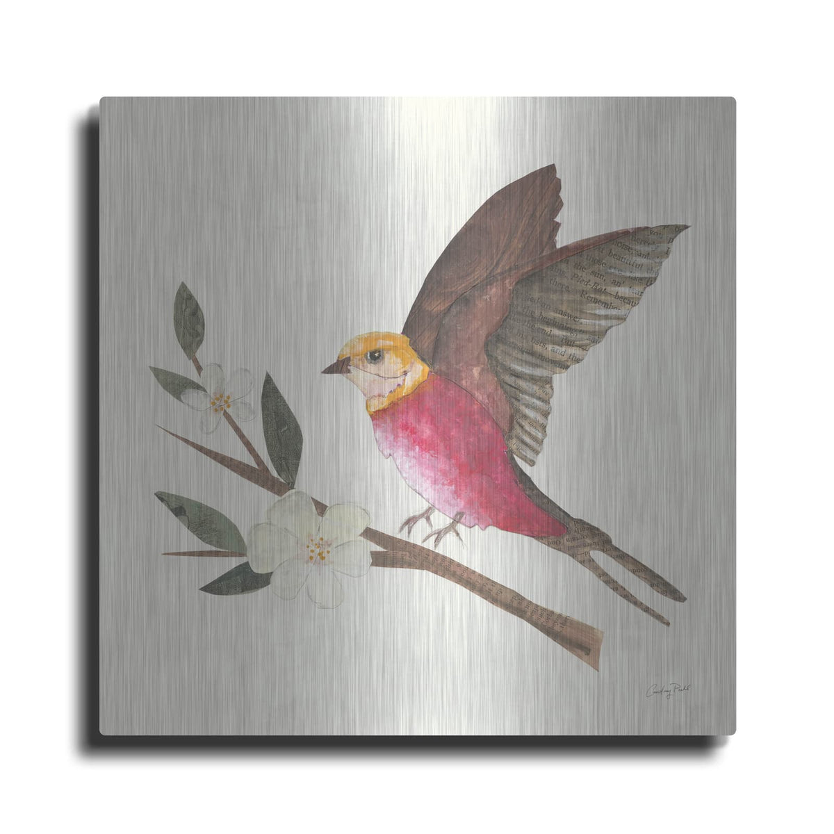 'Birds and Blossoms IV' by Courtney Prahl – Metal Wall Art