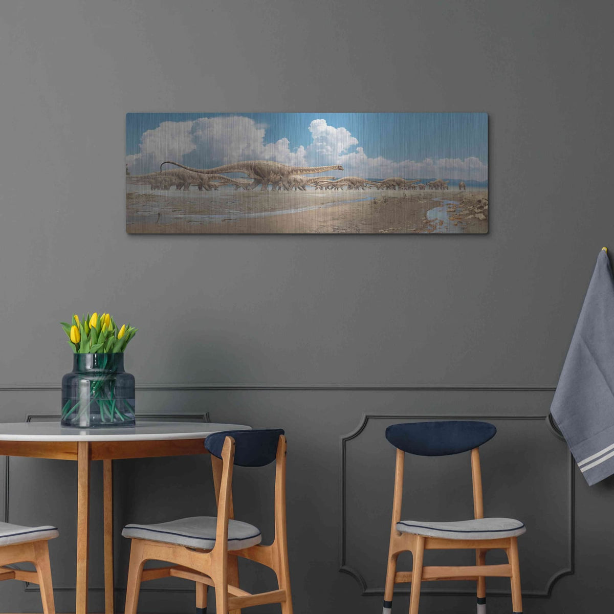 'Migration' by Damir Martin – Metal Wall Art, 48x16 room view