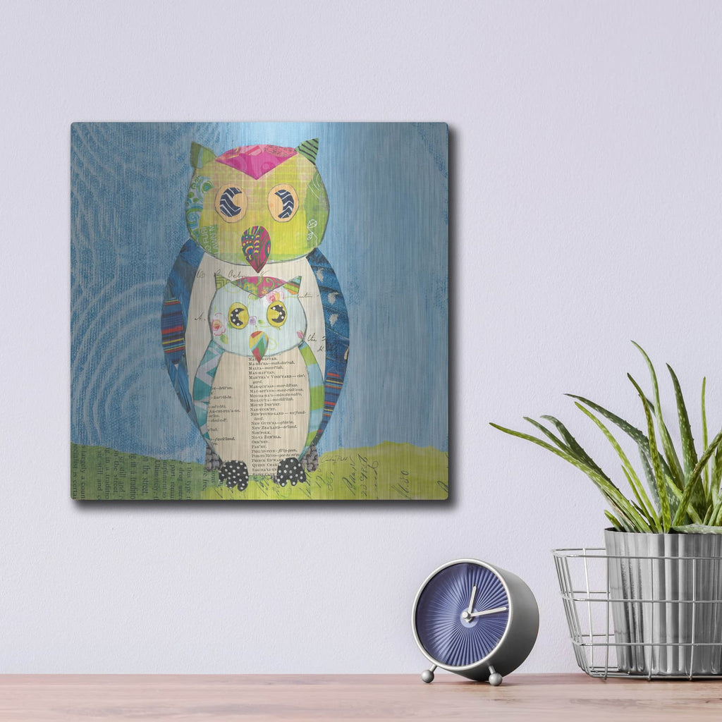 'Owl Family' by Courtney Prahl – Metal Wall Art, 12x12 room view