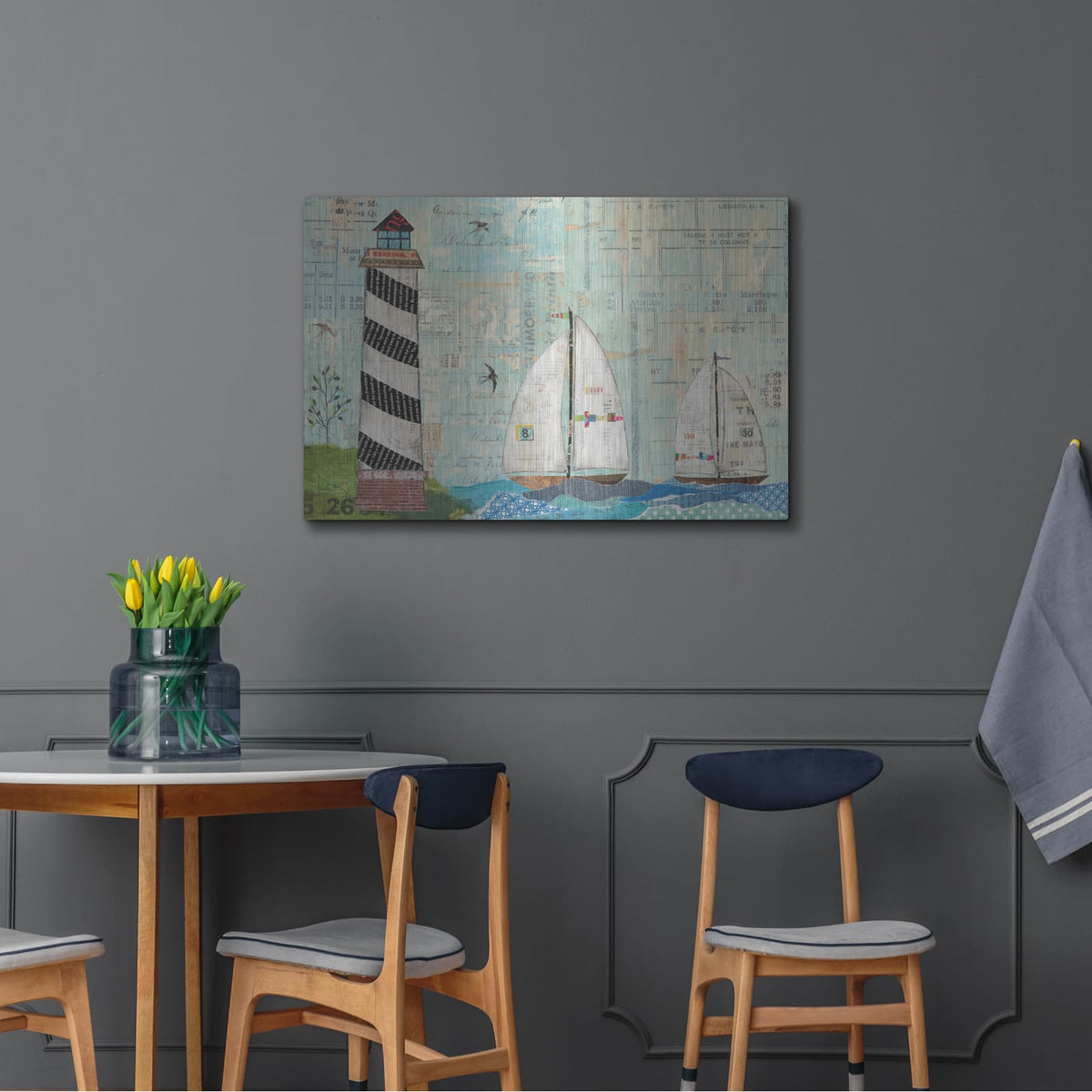 'At the Regatta Coastal Lighthouse' by Courtney Prahl – Metal Wall Art, 36x24 room view