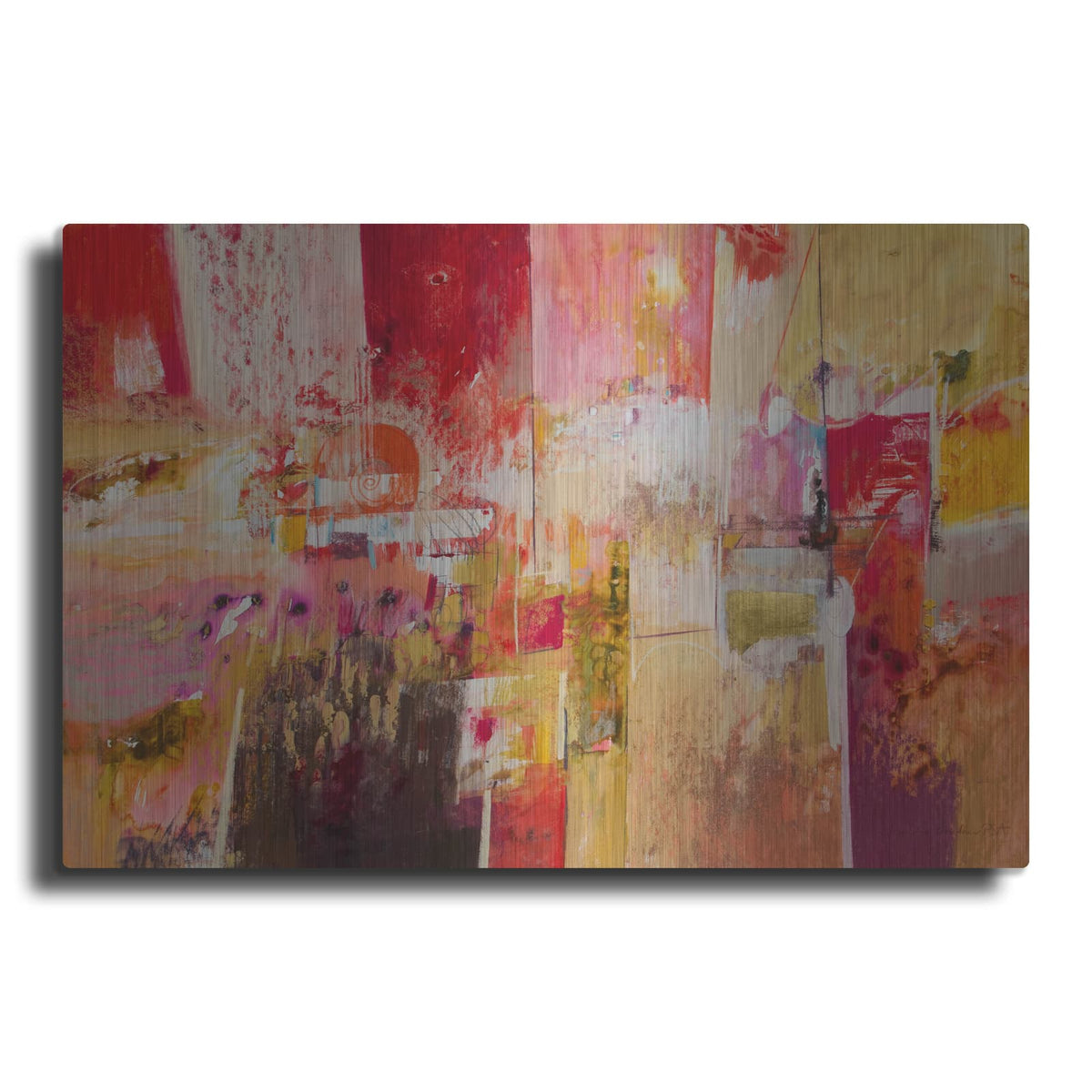 'Red and Gold Leaf 4' by Jennifer Gardner – Metal Wall Art