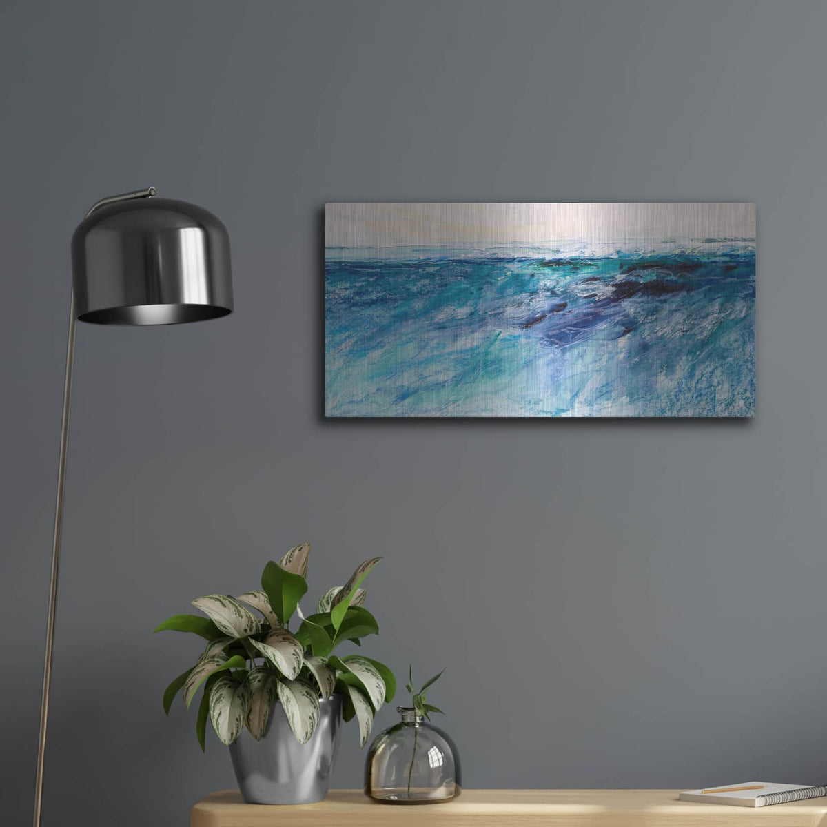 'Wave 6' by Jennifer Gardner – Metal Wall Art, 24x12 room view