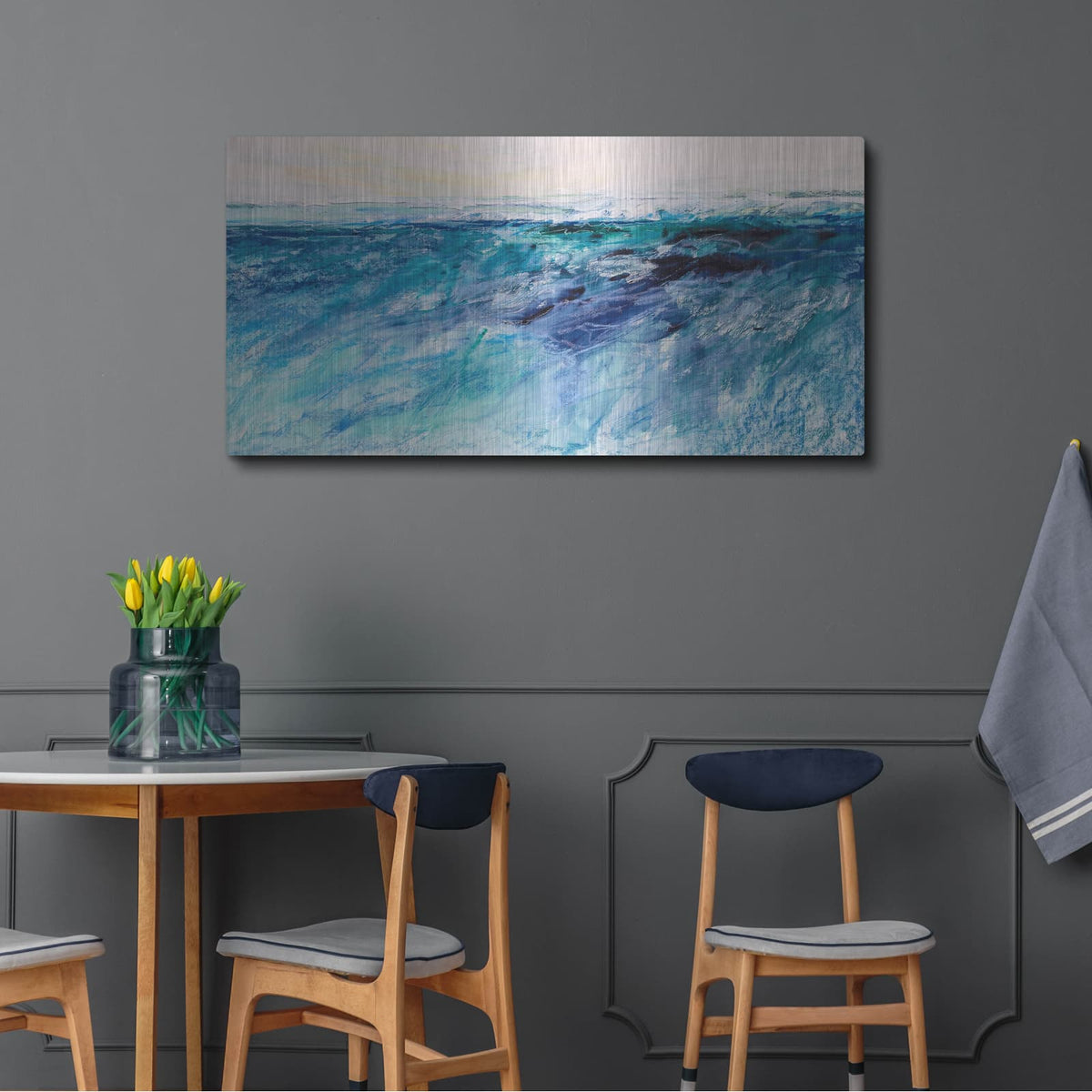 'Wave 6' by Jennifer Gardner – Metal Wall Art, 48x24 room view
