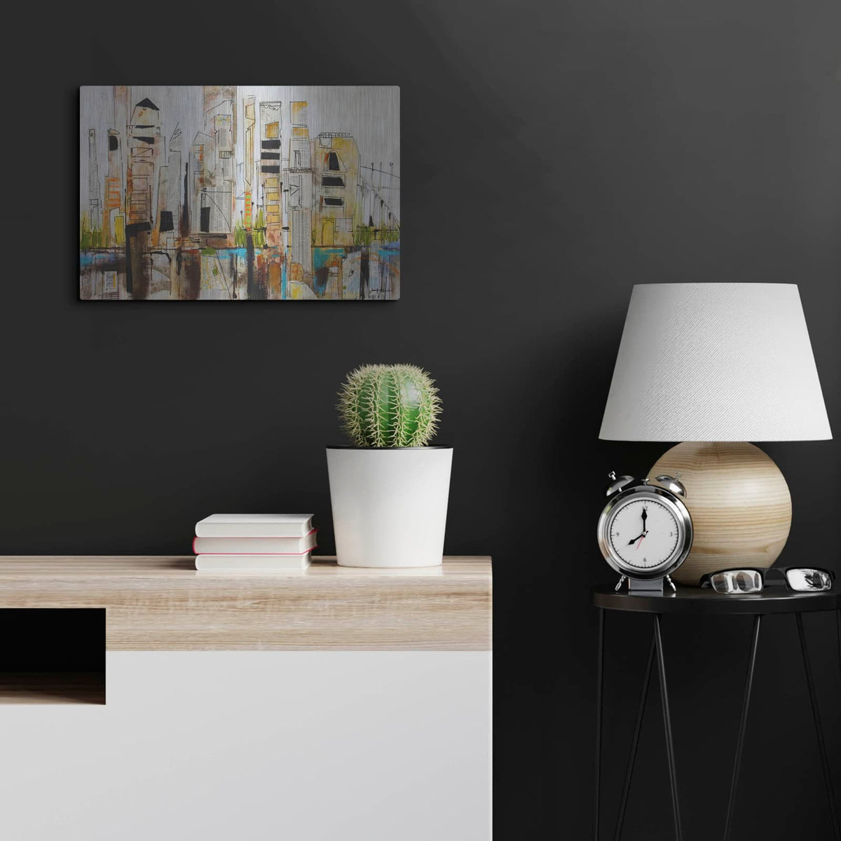 'Skyline 1 Acrylic' by Jennifer Gardner – Metal Wall Art, 24x16 room view