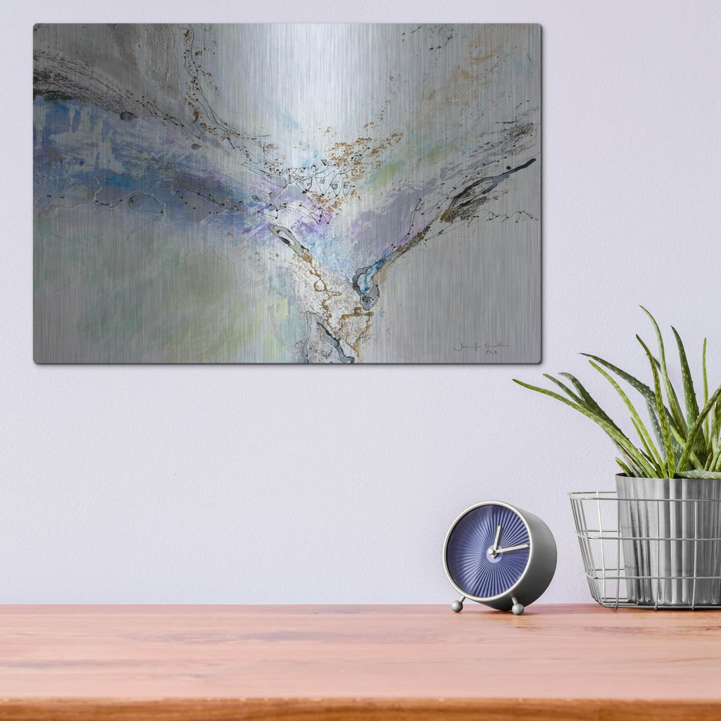 'Seafoam Neutral 4' by Jennifer Gardner – Metal Wall Art, 16x12 room view