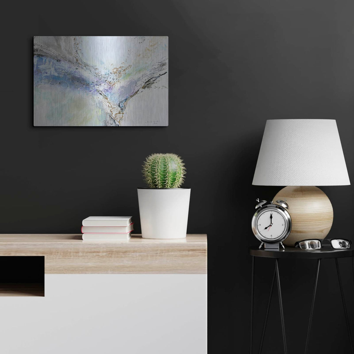 'Seafoam Neutral 4' by Jennifer Gardner – Metal Wall Art, 24x16 room view