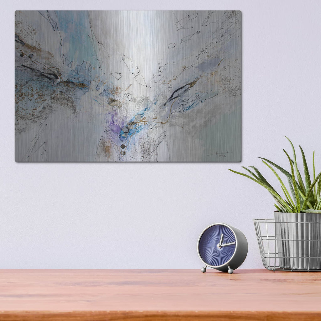 'Seafoam Neutral 3' by Jennifer Gardner – Metal Wall Art, 16x12 room view