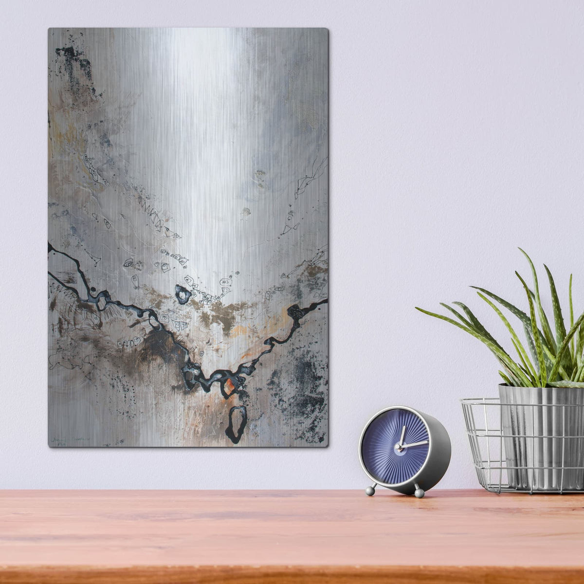 'Black and White Series 8' by Jennifer Gardner – Metal Wall Art, 12x16 room view