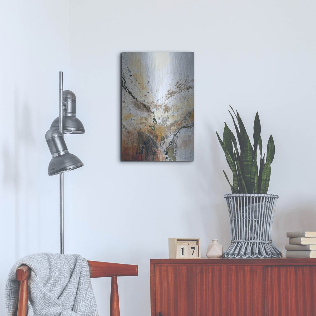 'Black and Gold Series 4' by Jennifer Gardner – Metal Wall Art, 16x24 room view