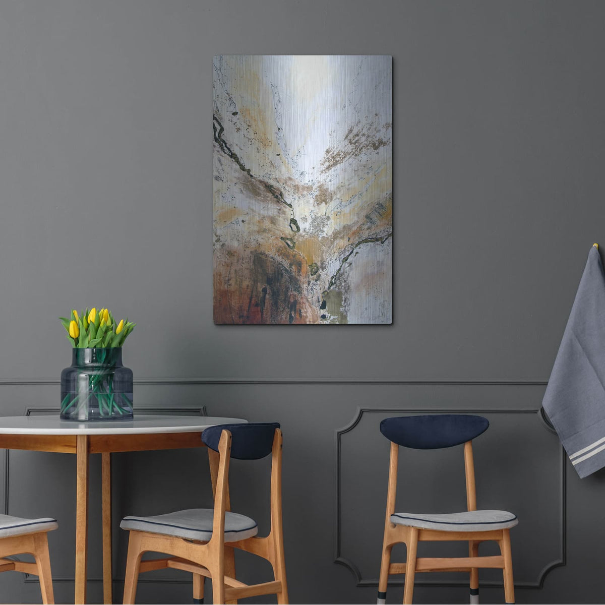 'Black and Gold Series 4' by Jennifer Gardner – Metal Wall Art, 24x36 room view