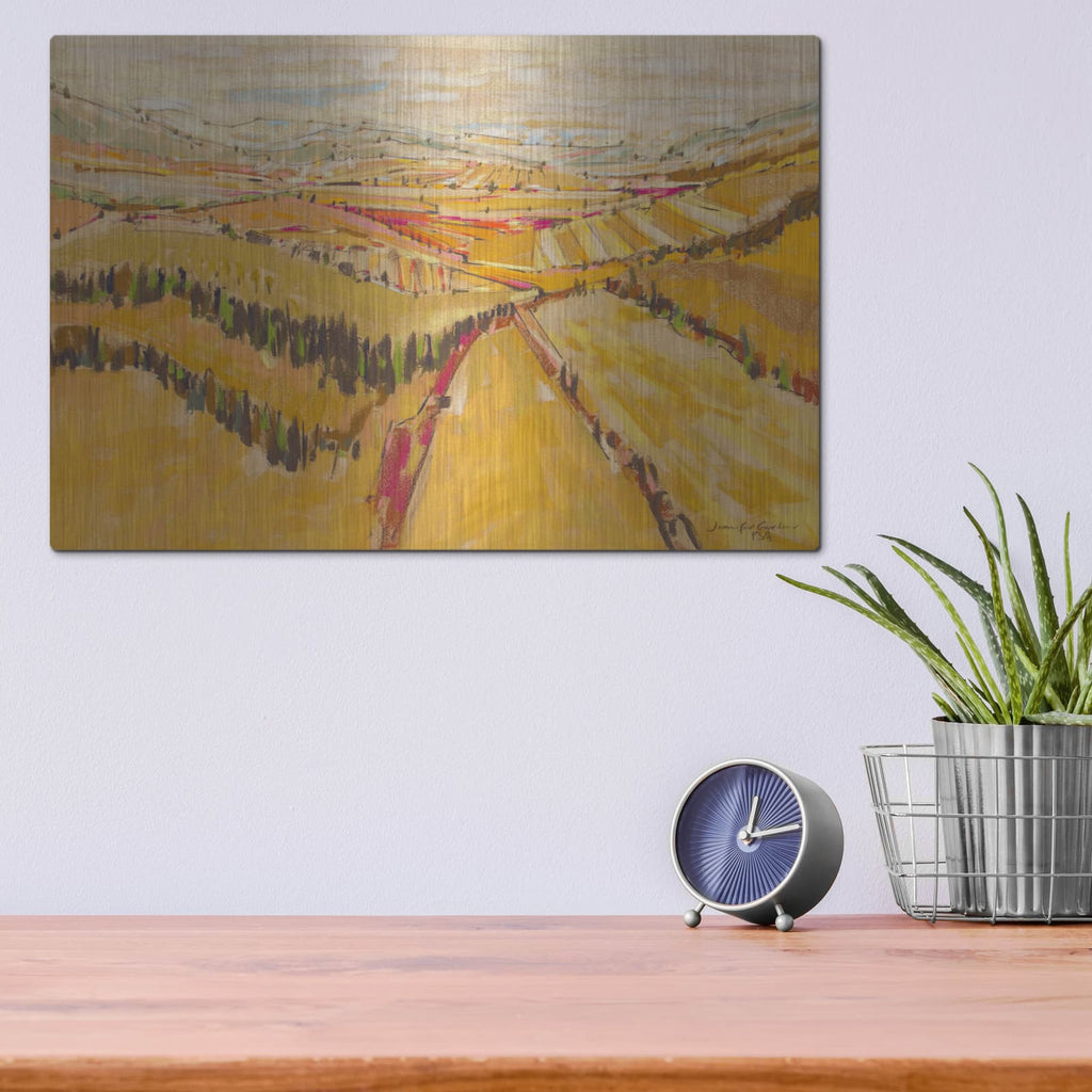 'Patchwork Hills VIII' by Jennifer Gardner – Metal Wall Art, 16x12 room view
