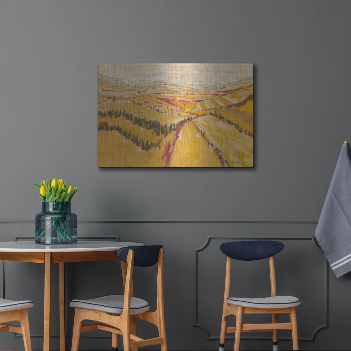 'Patchwork Hills VIII' by Jennifer Gardner – Metal Wall Art, 36x24 room view