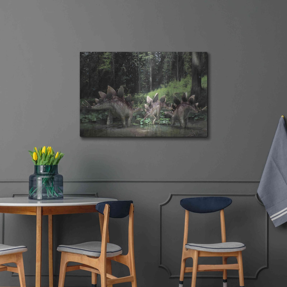 'Stegosaurus Family' by Damir Martin – Metal Wall Art, 36x24 room view