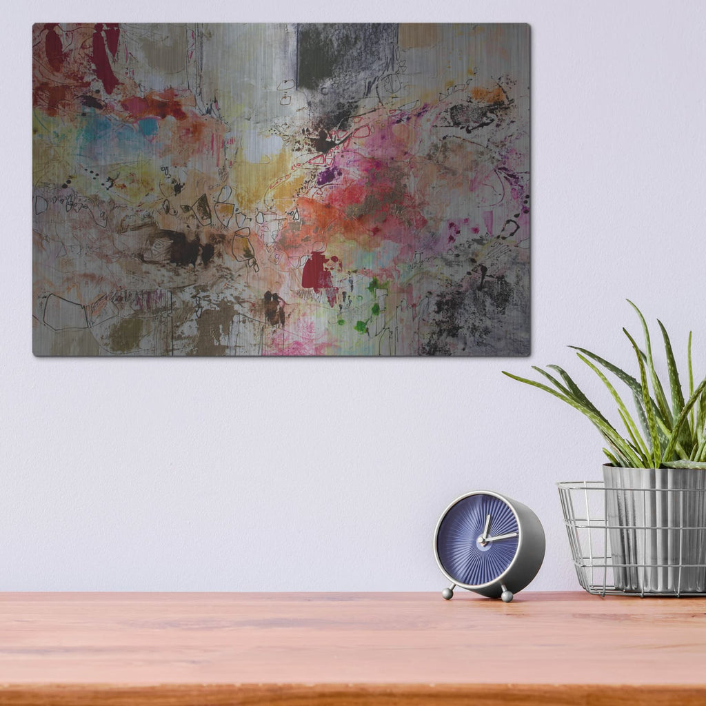 'Flow Red 9' by Jennifer Gardner – Metal Wall Art, 16x12 room view