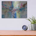 'Flow Blue with Gold Leaf 8' by Jennifer Gardner – Metal Wall Art, 16x12 room view