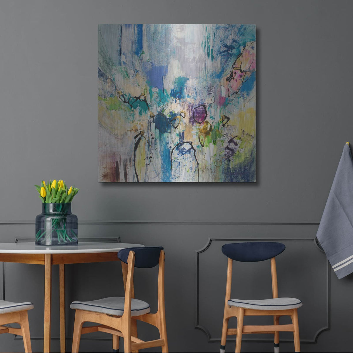 'Blue Series 17' by Jennifer Gardner – Metal Wall Art, 36x36 room view