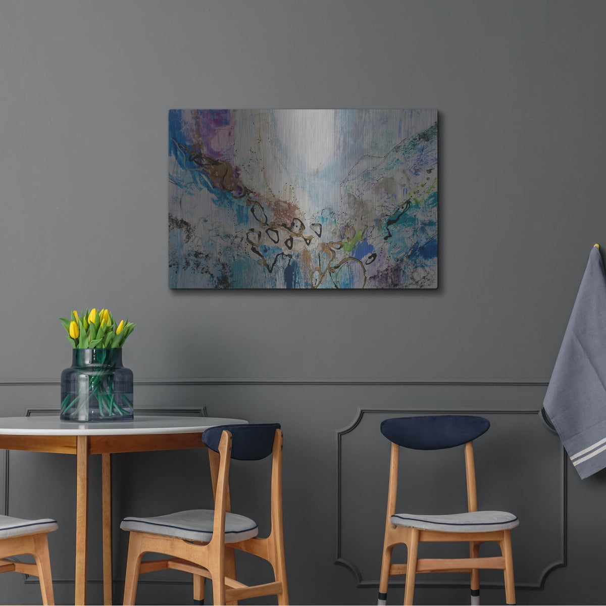 'Blue Series 14' by Jennifer Gardner – Metal Wall Art, 36x24 room view