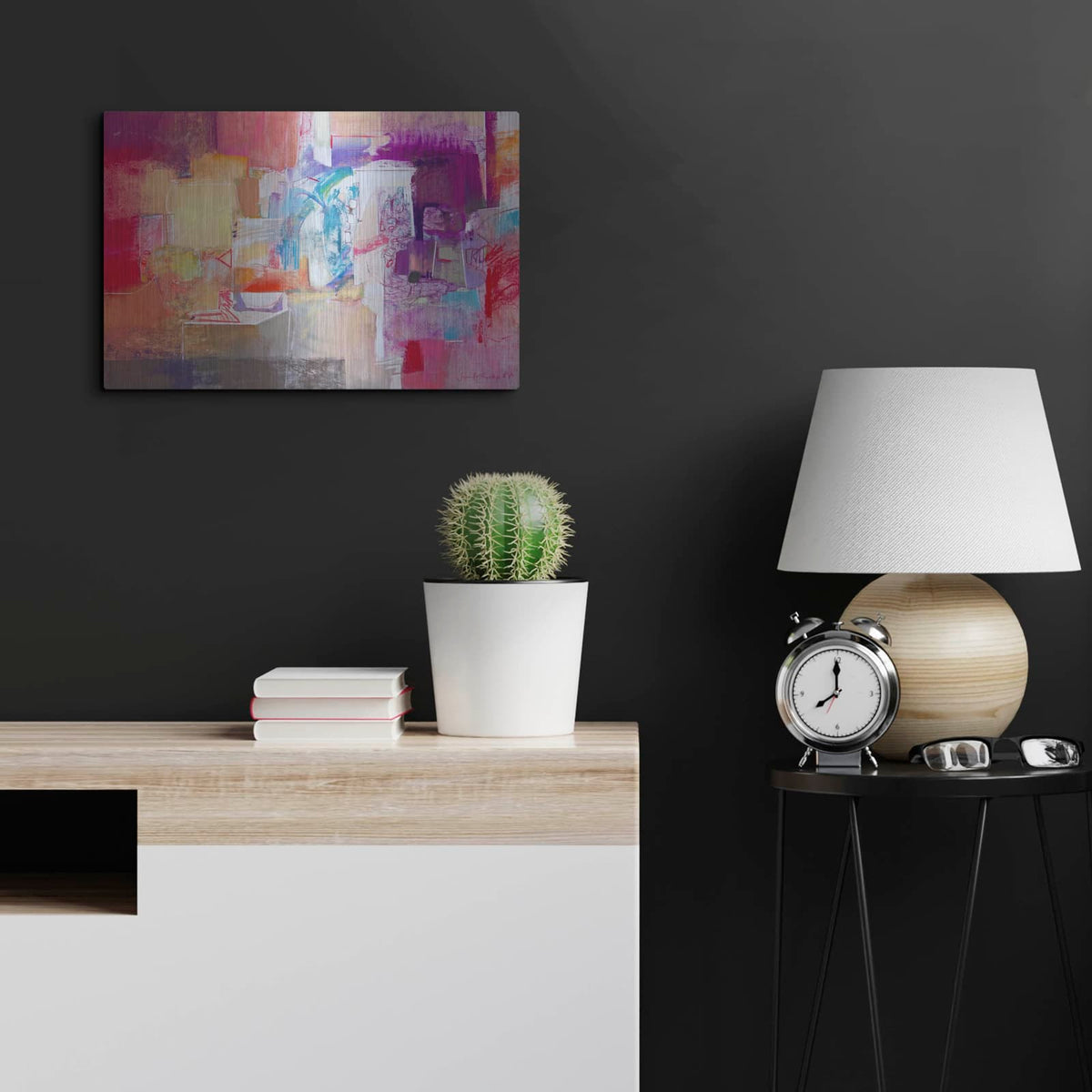 'Purple Series 1' by Jennifer Gardner – Metal Wall Art, 24x16 room view