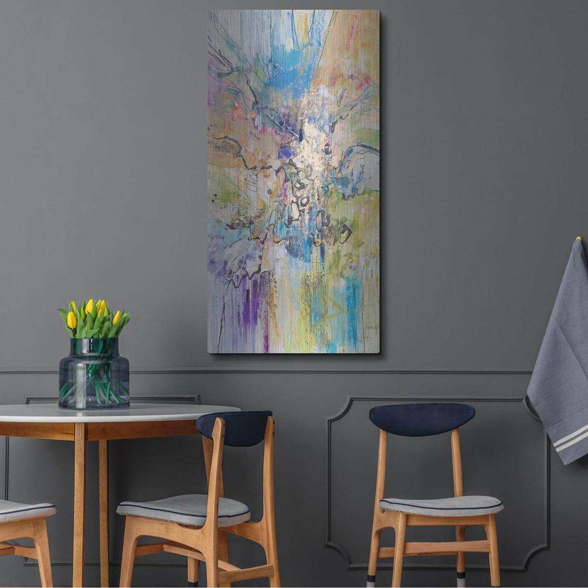 'Blue Series 13' by Jennifer Gardner – Metal Wall Art, 24x48 room view