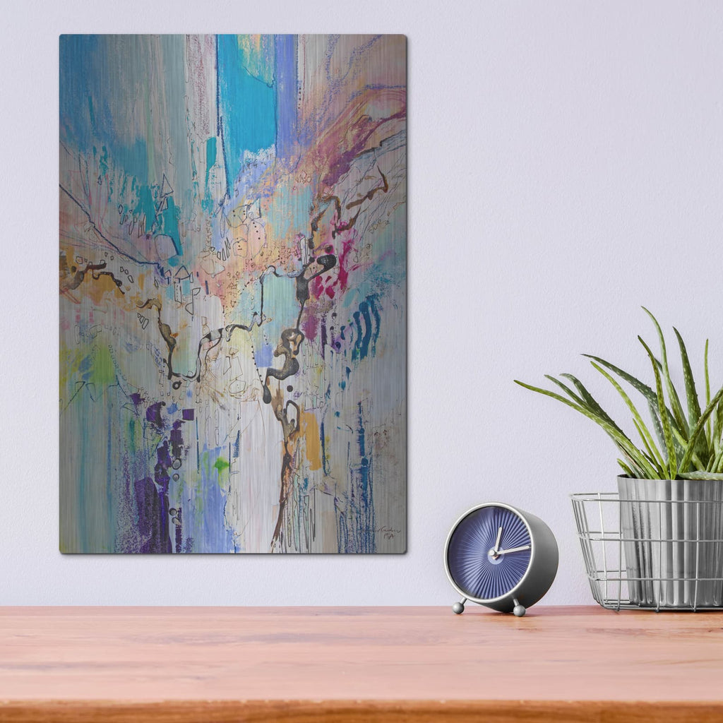 'Blue and Green Series 8' by Jennifer Gardner – Metal Wall Art, 12x16 room view