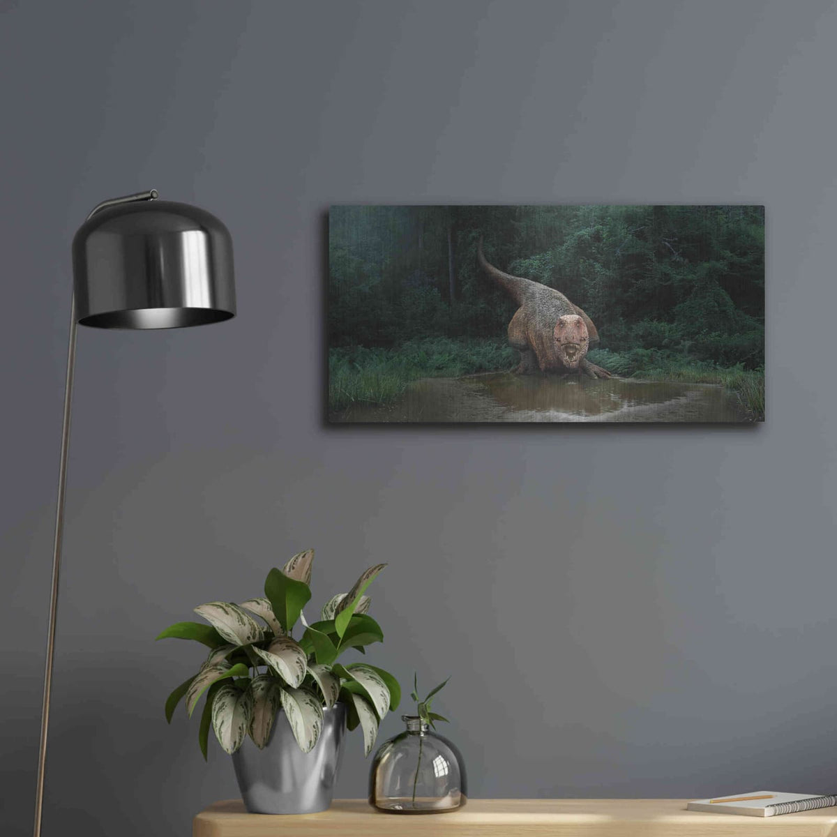 'Watering Hole' by Damir Martin – Metal Wall Art, 24x12 room view