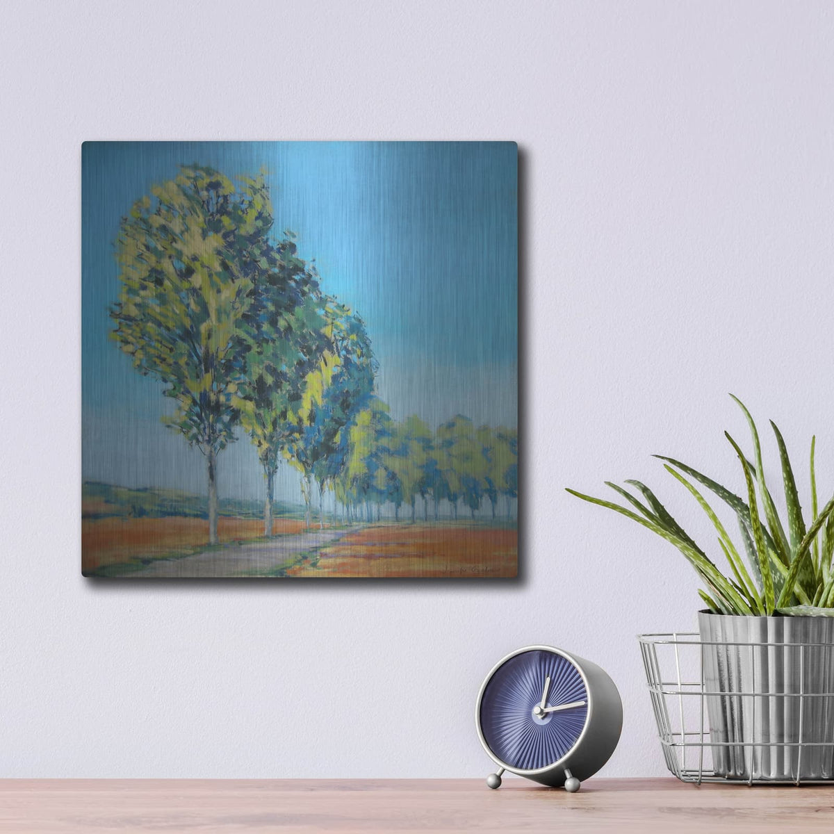 'Normandy Poplars II' by Jennifer Gardner – Metal Wall Art, 12x12 room view