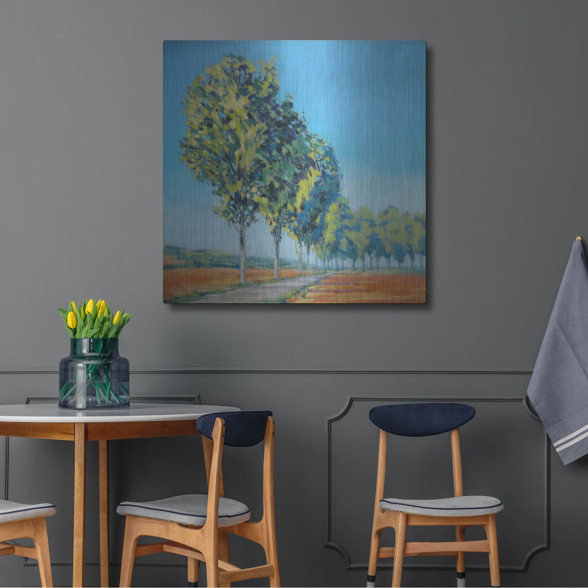 'Normandy Poplars II' by Jennifer Gardner – Metal Wall Art, 36x36 room view