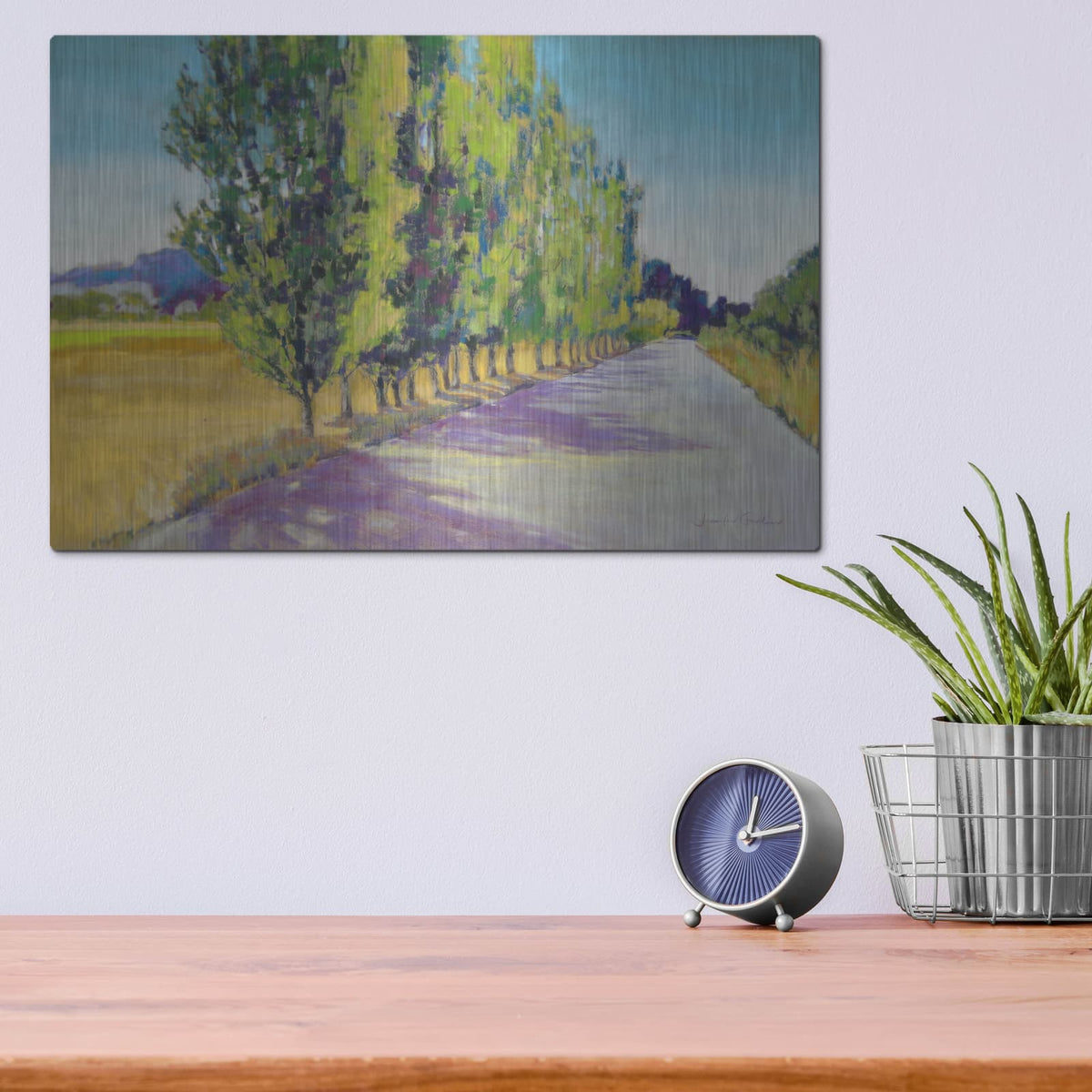 'Backlit Poplars Provence' by Jennifer Gardner – Metal Wall Art, 16x12 room view