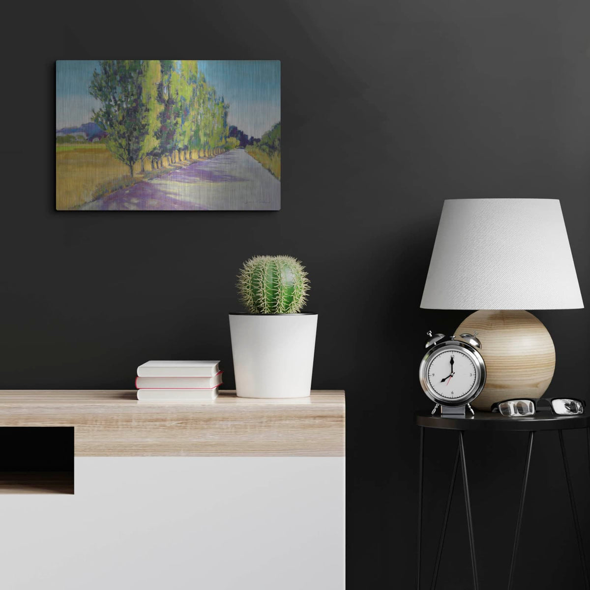'Backlit Poplars Provence' by Jennifer Gardner – Metal Wall Art, 24x16 room view