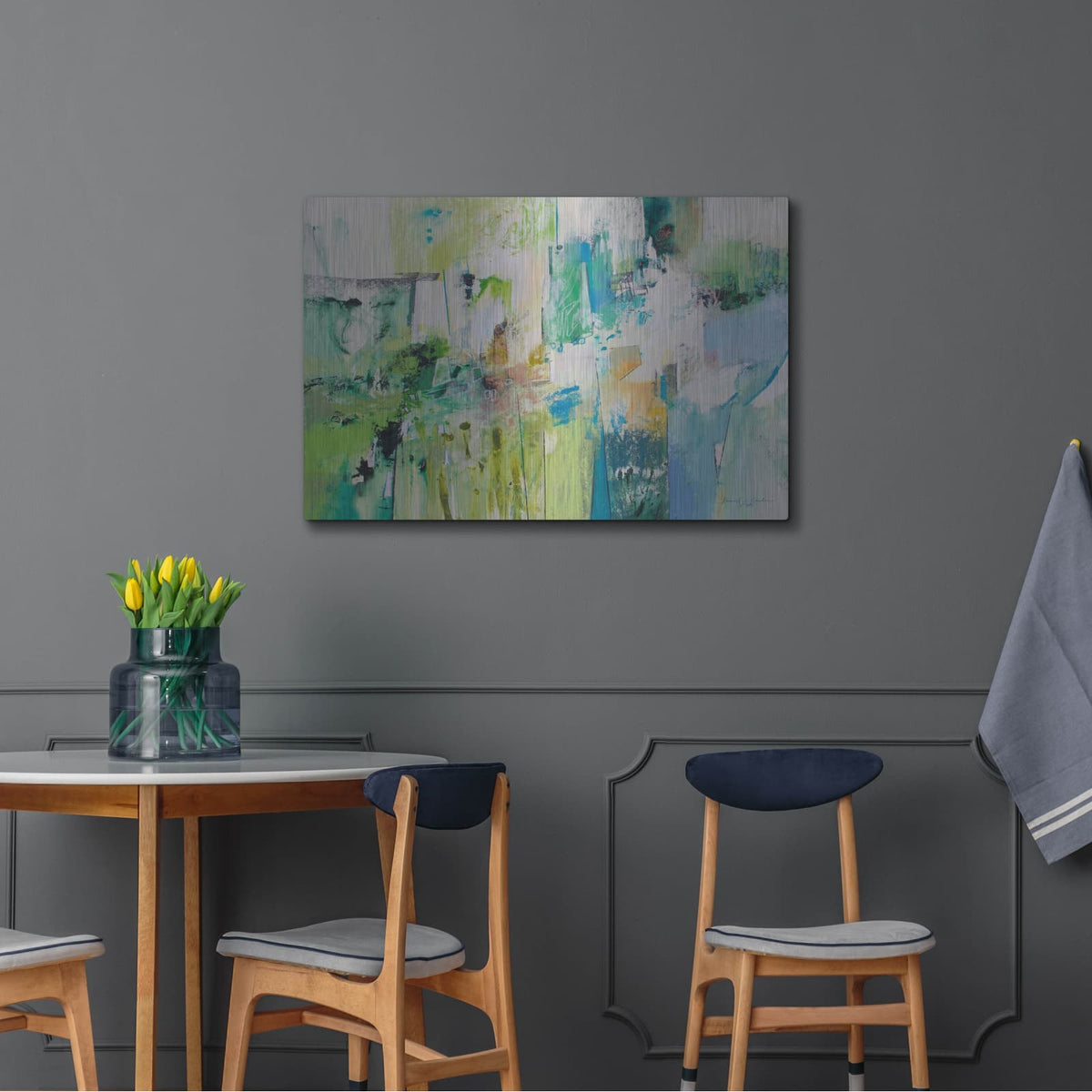 'Blue and Green Series 4' by Jennifer Gardner – Metal Wall Art, 36x24 room view
