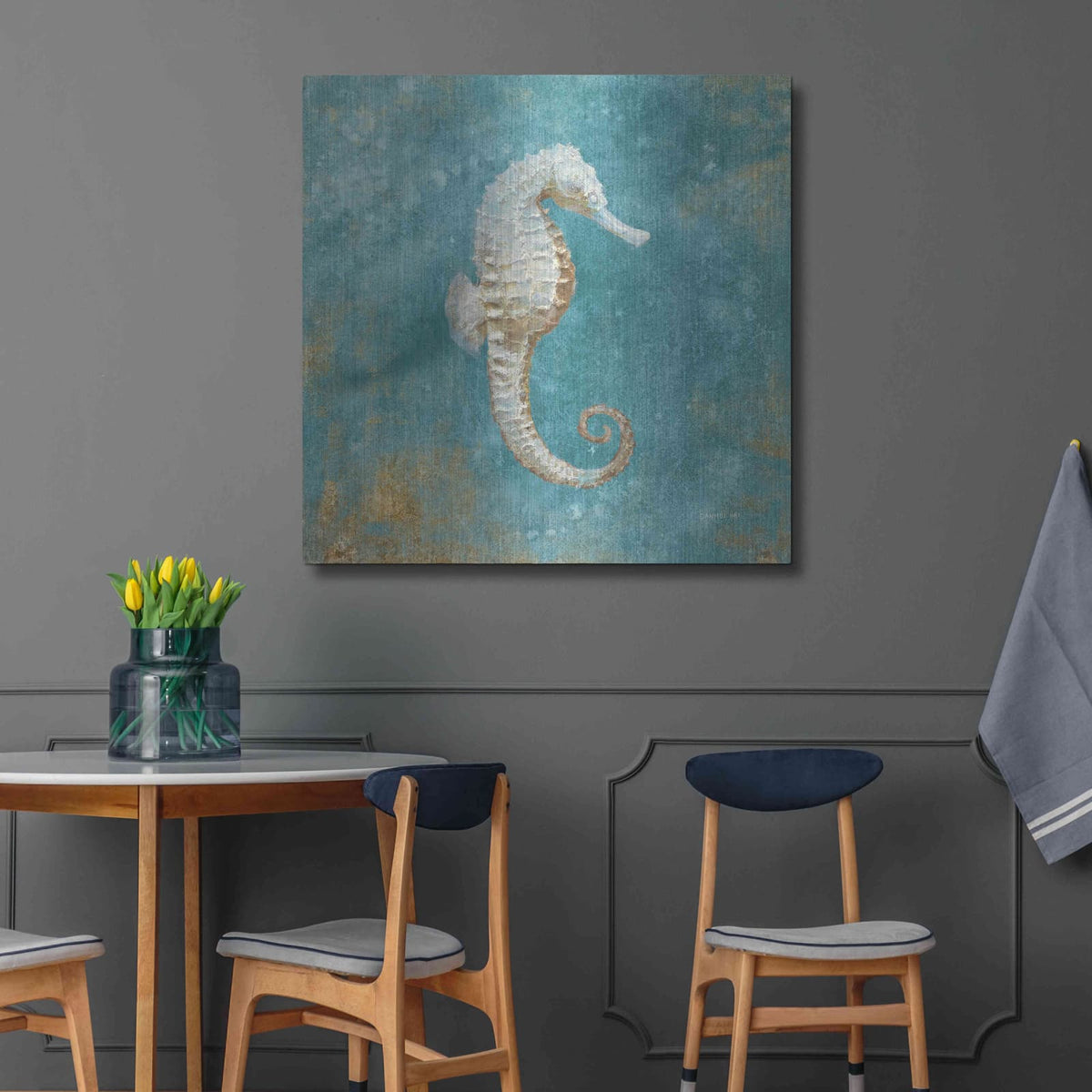'Treasures From The Sea I' by Danhui Nai – Metal Wall Art, 36x36 room view