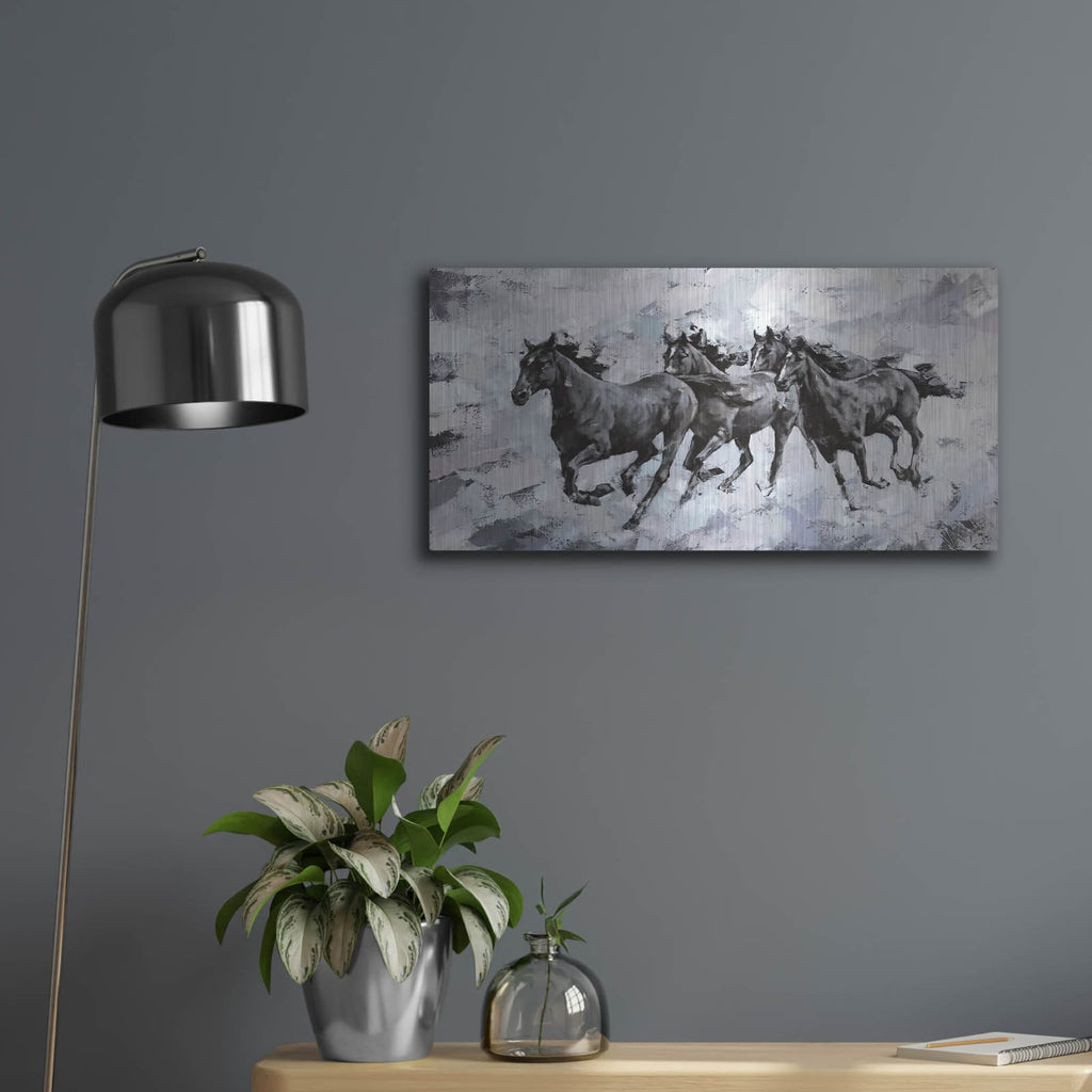 'Gallop' by Alexander Gunin – Metal Wall Art, 24x12 room view