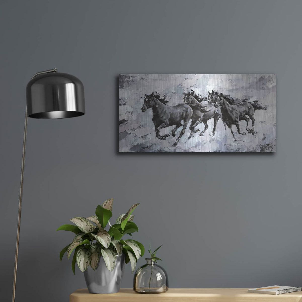 'Gallop' by Alexander Gunin – Metal Wall Art, 24x12 room view