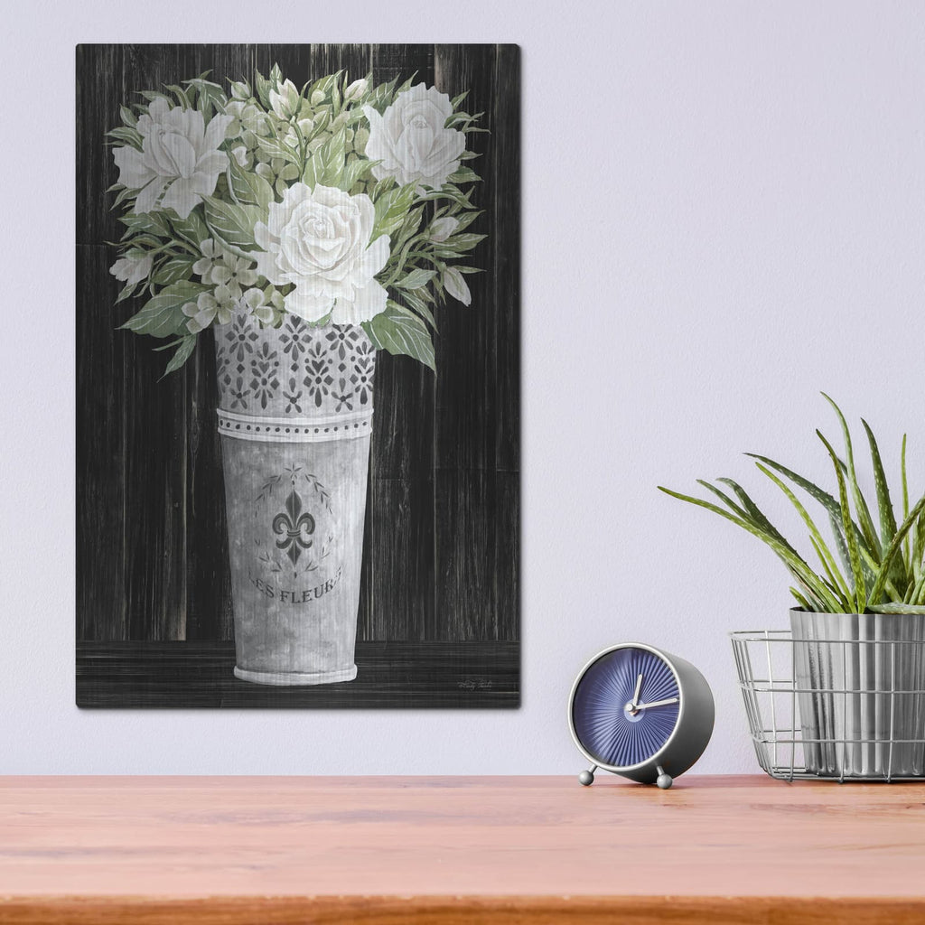 'Punched Tin Floral III' by Cindy Jacobs – Metal Wall Art, 12x16 room view