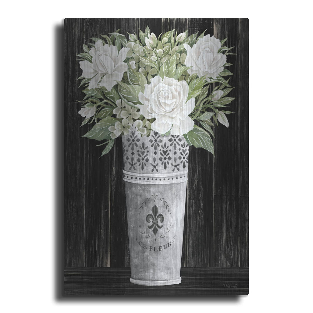 'Punched Tin Floral III' by Cindy Jacobs – Metal Wall Art