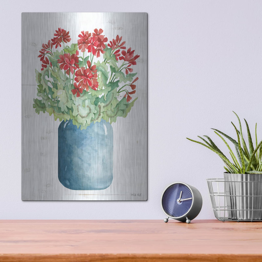 'Patriotic Blue Jar' by Cindy Jacobs – Metal Wall Art, 12x16 room view