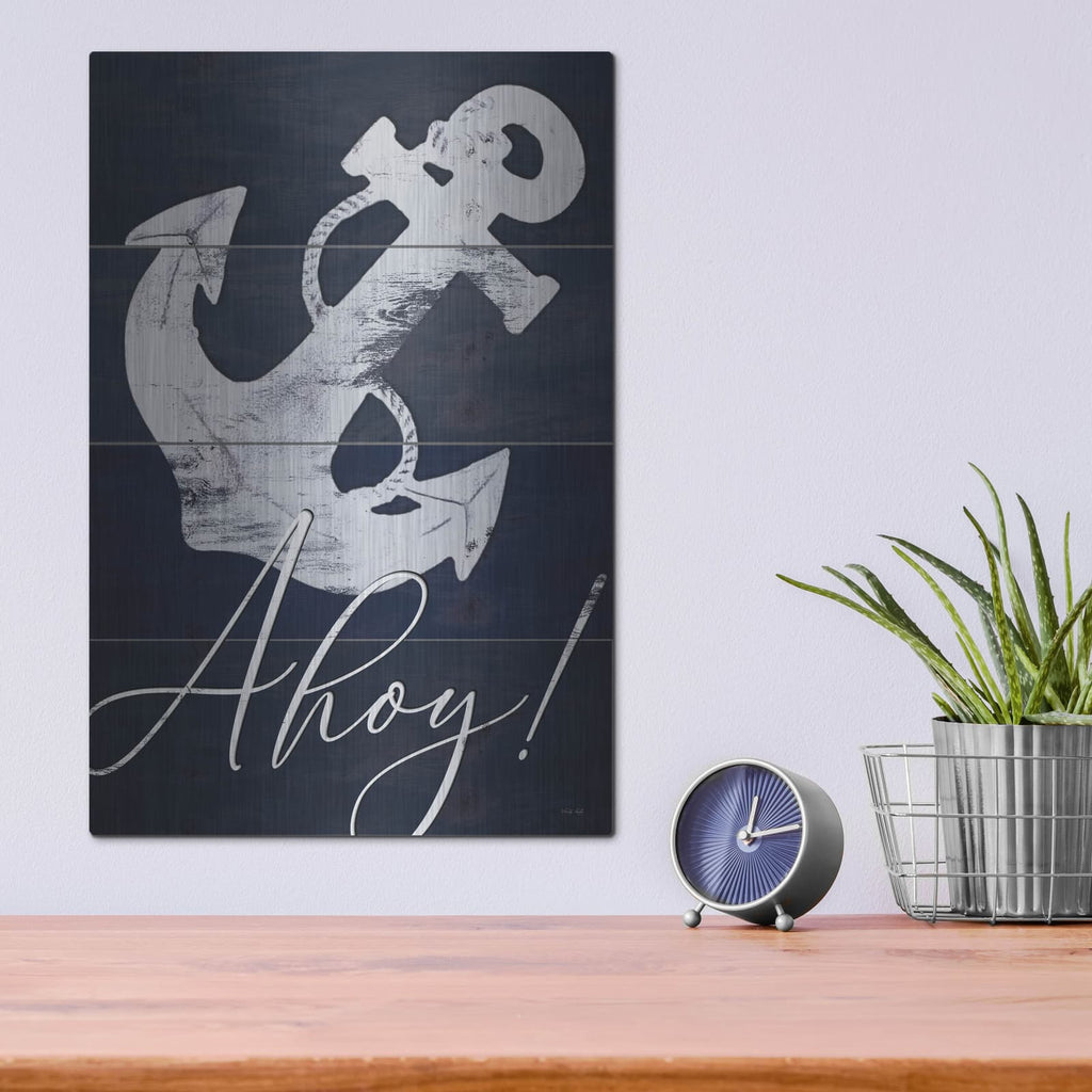 'Anchor Ahoy' by Cindy Jacobs – Metal Wall Art, 12x16 room view