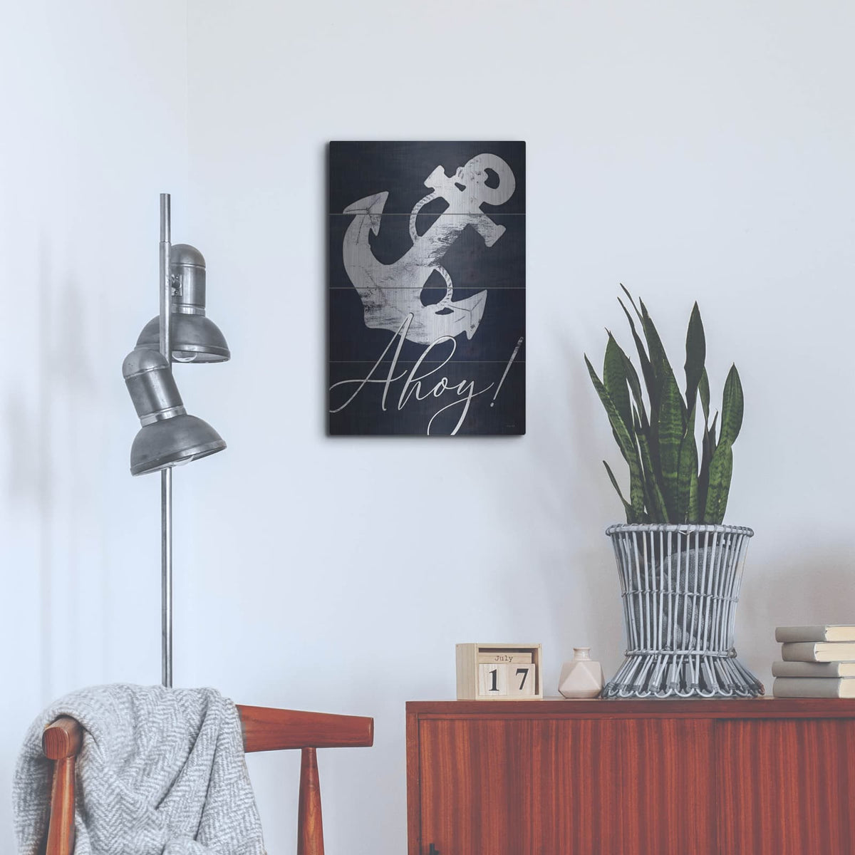 'Anchor Ahoy' by Cindy Jacobs – Metal Wall Art, 16x24 room view