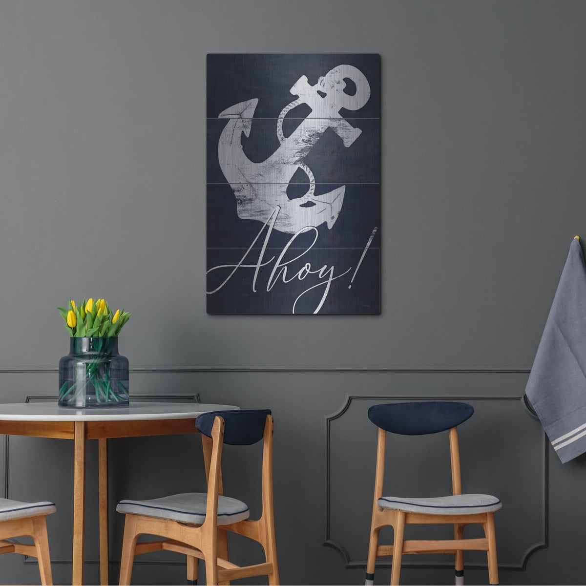 'Anchor Ahoy' by Cindy Jacobs – Metal Wall Art, 24x36 room view