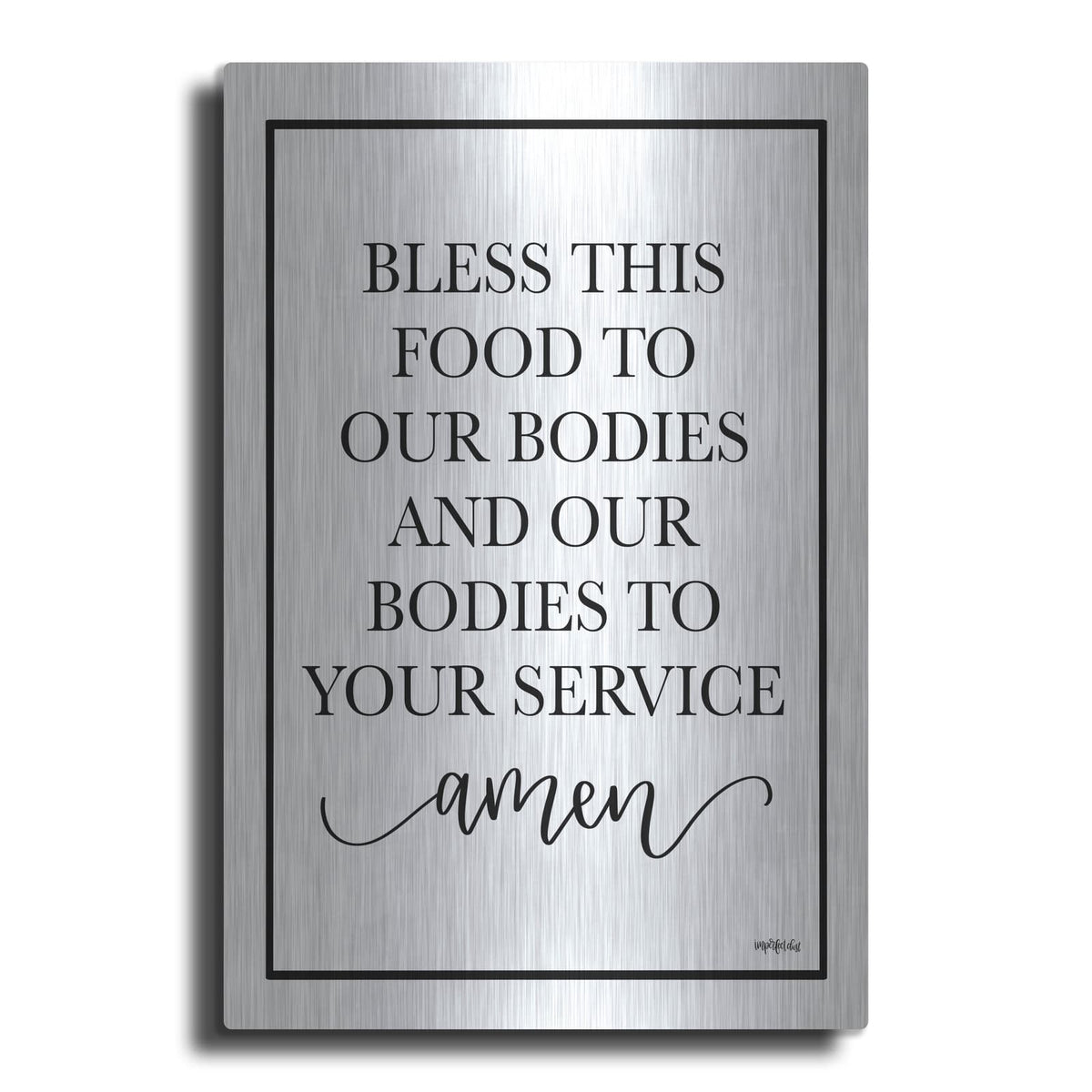 'Bless This Food' by Imperfect Dust – Metal Wall Art