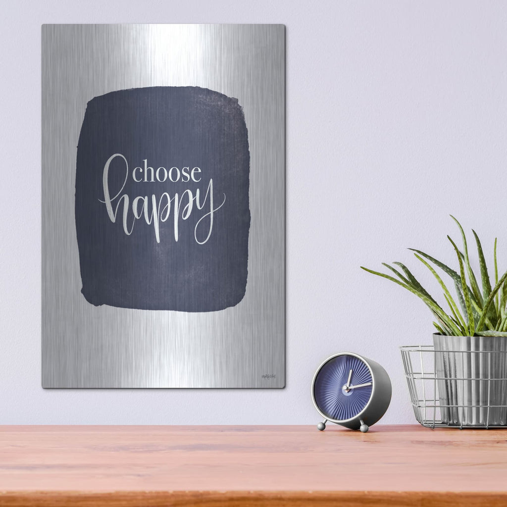 'Choose Happy' by Imperfect Dust – Metal Wall Art, 12x16 room view
