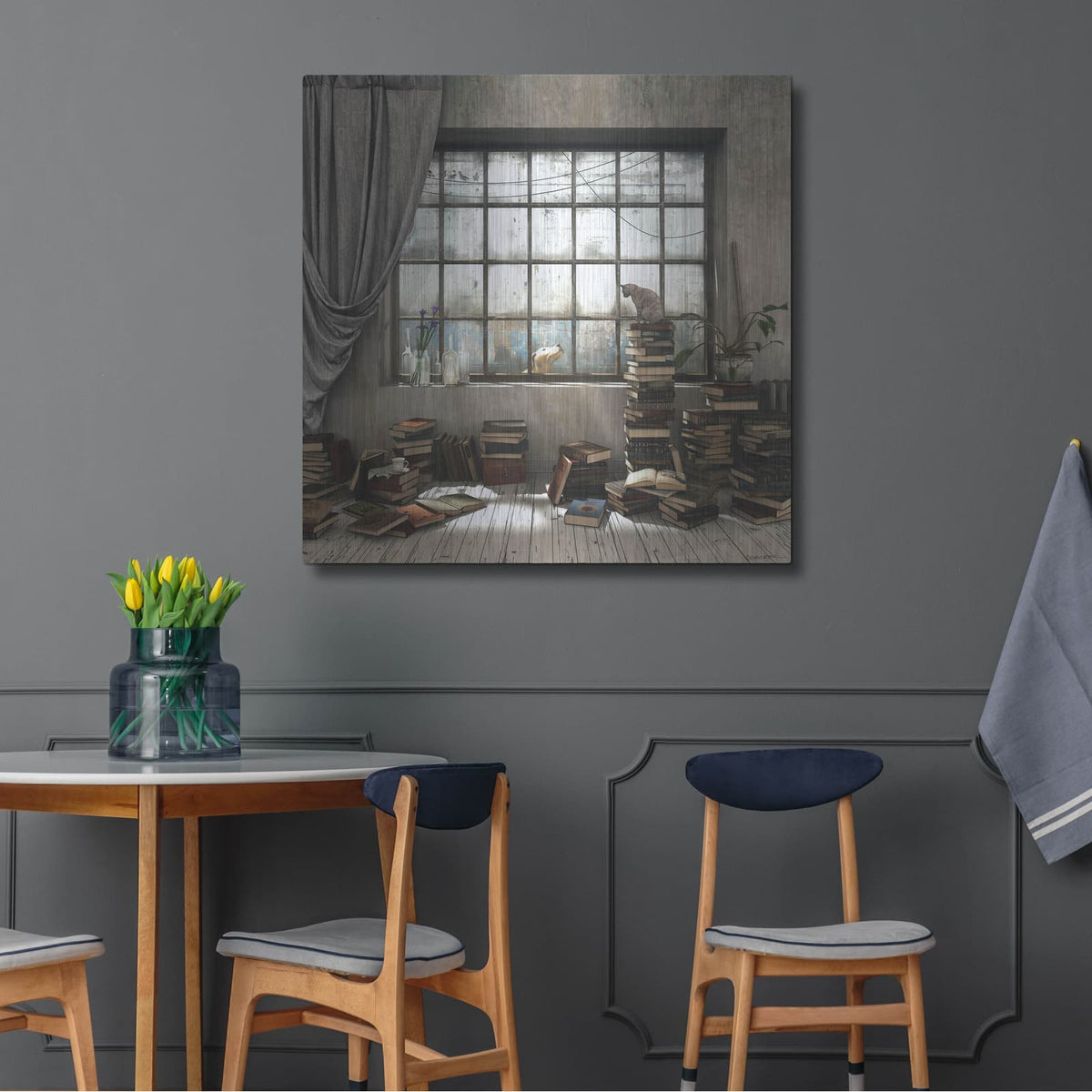 'Introvert' by Cynthia Decker – Metal Wall Art, 36x36 room view