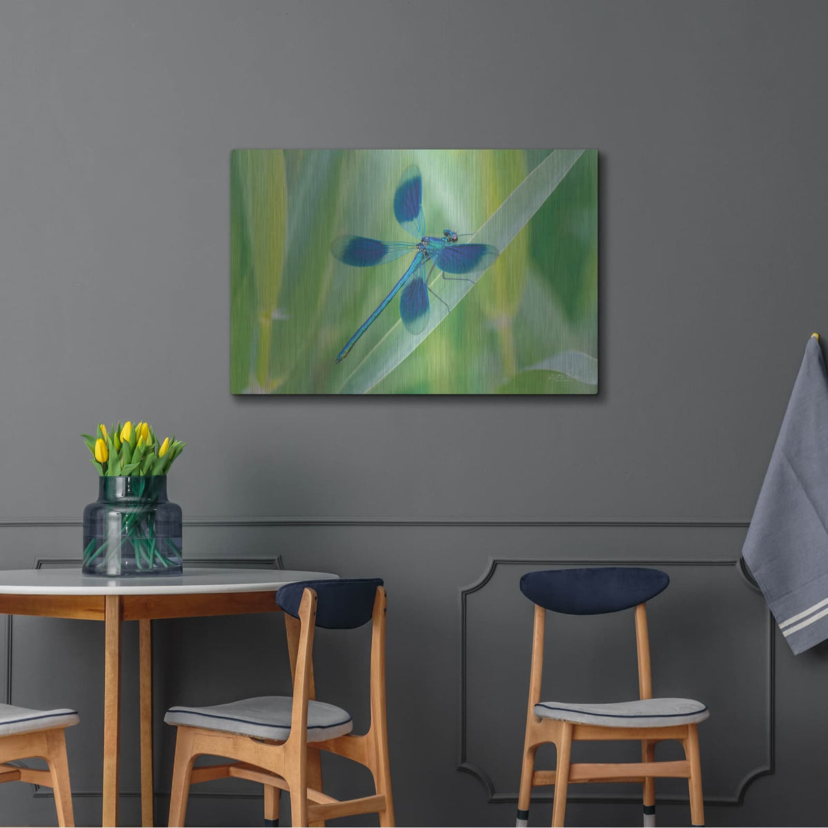 'Damselfly in Blue' by Martin Podt – Metal Wall Art, 36x24 room view