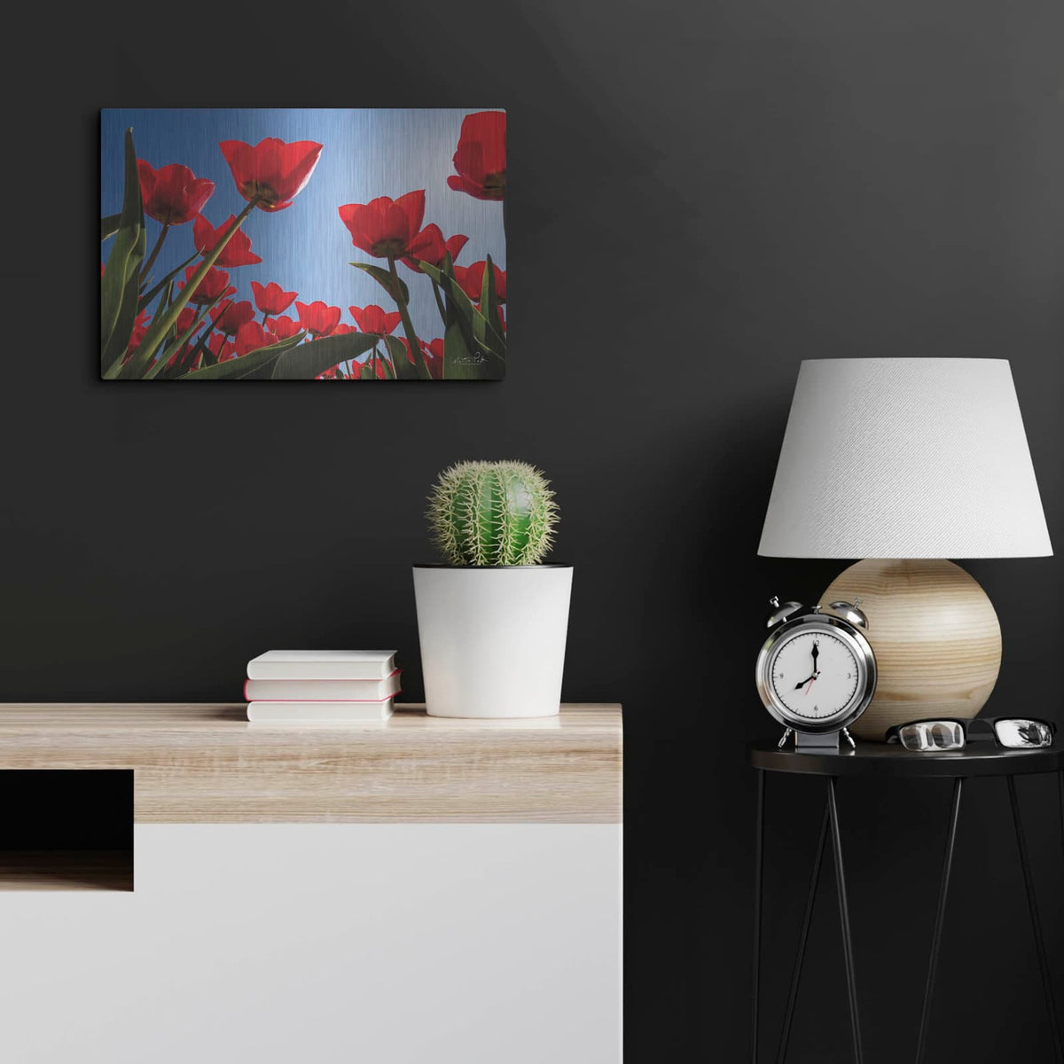 'Look Up in Red' by Martin Podt – Metal Wall Art, 24x16 room view