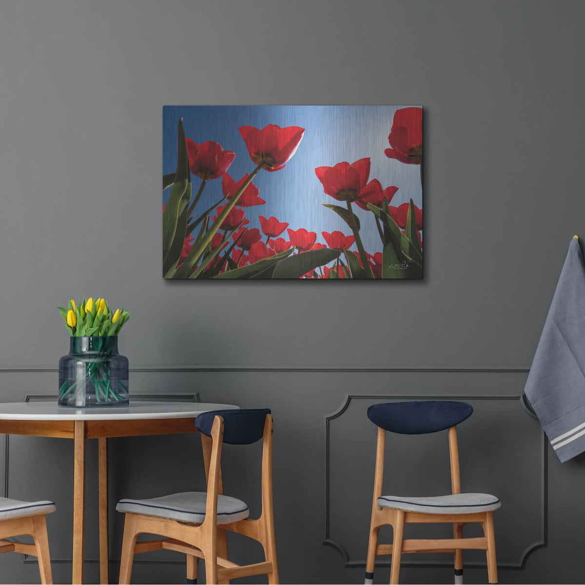 'Look Up in Red' by Martin Podt – Metal Wall Art, 36x24 room view
